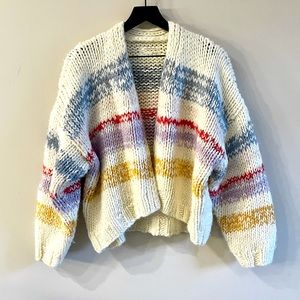Anthropologie Chunky Knit Cardigan Bolero Multicolored XS/S EUC